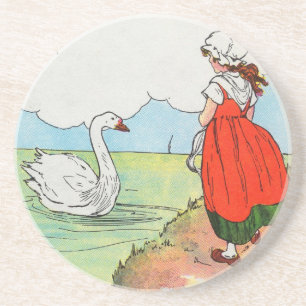Schwan, Schwan, über das Meer. Schwimmen, Schwan,  Getränkeuntersetzer