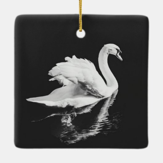Schwan schwarz und weiß keramikornament (Rückseite)