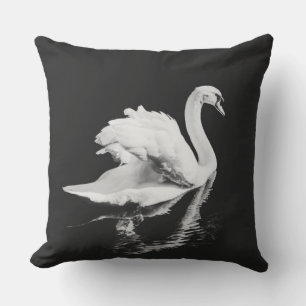 Schwan schwarz und weiß kissen