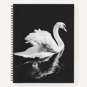 Schwan schwarz und weiß notizblock