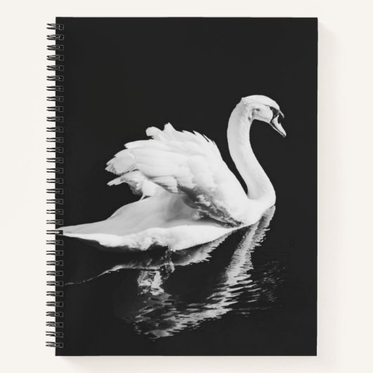 Schwan schwarz und weiß notizblock (Vorderseite)