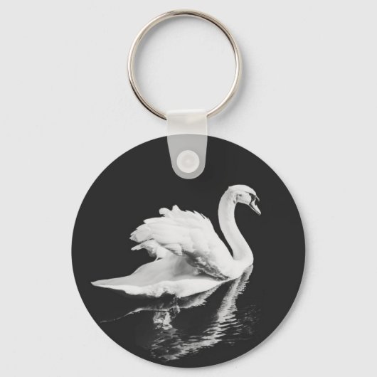 Schwan schwarz und weiß schlüsselanhänger (Vorderseite)