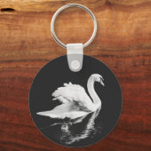 Schwan schwarz und weiß schlüsselanhänger (Vorderseite)