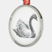 Schwan Silbernes Ornament (Links)