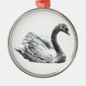 Schwan Silbernes Ornament (Vorne)