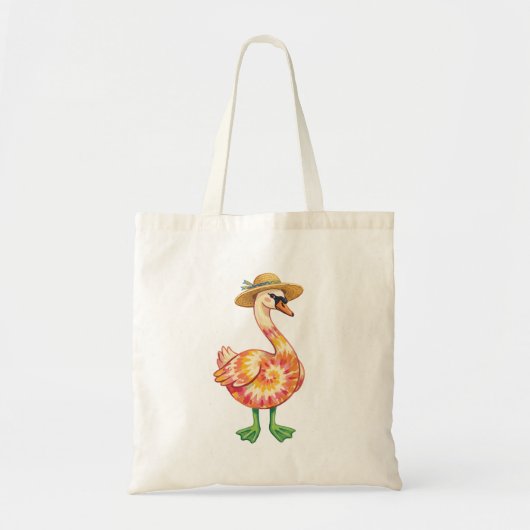 Schwan Sonnenhut-Tasche Kunst Tragetasche (Vorne)