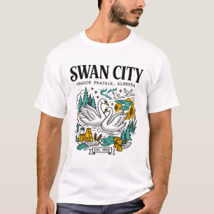 Schwan-Stadt Grande Prairie Alberta Wildlife Illus T-Shirt