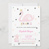 Schwan, Sterne, Prinzessin Baby Dusche Einladung (Vorderseite)