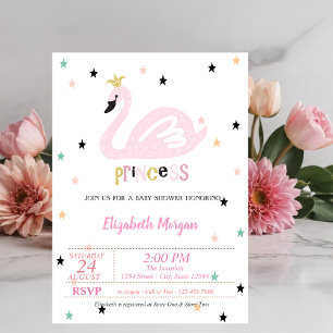 Schwan, Sterne, Prinzessin Babyparty Einladung
