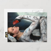 Schwan swan leda postcard postkarte bodypainting b (Vorne/Hinten)
