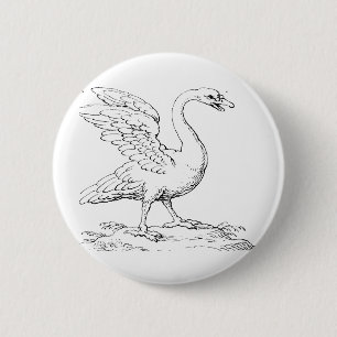 Schwan Symbol für Liebe und Treue Kunst Button