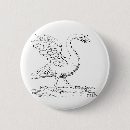 Schwan Symbol für Liebe und Treue Kunst Button (Vorderseite)