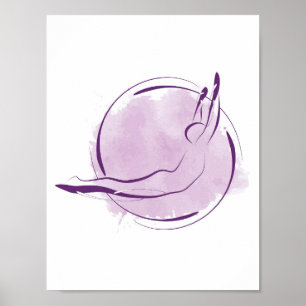 Schwan-Tauchen Pilates Pose minimale Pilates Pose Poster