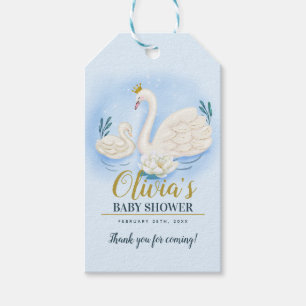 Schwan-Teich-Goldblaue Babyparty danken Ihnen Geschenkanhänger