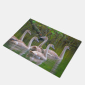 Schwan-Tür-Matte Fußmatte (Schrägansicht)