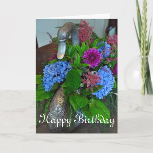 Schwan und Blume Karte (Vorderseite)