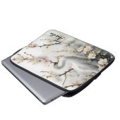 Schwan und Blütensee in Aquarell Laptopschutzhülle (Vorne Knopf)