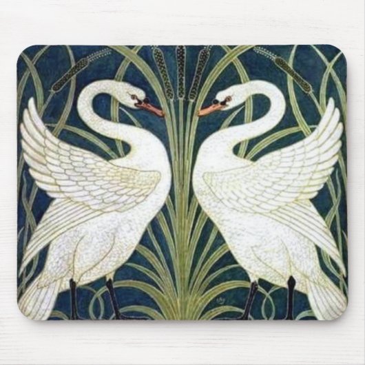 Schwan- und Eile- und Iristapete Mousepad (Vorne)