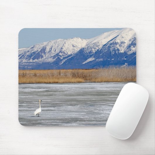 Schwan und Schnee Mousepad (Mit Mouse)