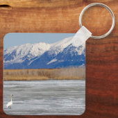 Schwan und Schnee Schlüsselanhänger (Rückseite)