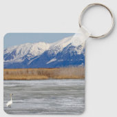 Schwan und Schnee Schlüsselanhänger (Rückseite)