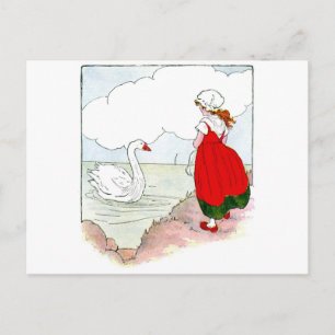 Schwan Vintage Die wahre Mutter Gans Postkarte