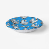 Schwan-Vögel Muster Design auf Blau  Pappteller (Gewinkelt)