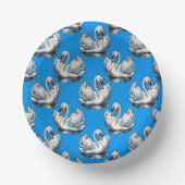 Schwan-Vögel Muster Design auf Blau  Pappteller (Vorderseite)