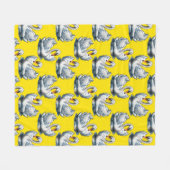 Schwan-Vögel Muster Design auf Gelb Fleecedecke (Vorderseite (Horizontal))