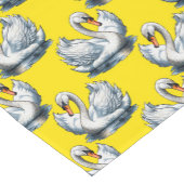 Schwan-Vögel Muster Design auf Gelb Kurzer Tischläufer (Ecke)