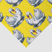 Schwan-Vögel Muster Design auf Gelb Seidenpapier (Ausschnitt)