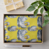 Schwan-Vögel Muster Design auf Gelb Seidenpapier (Geschenk)