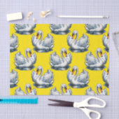 Schwan-Vögel Muster Design auf Gelb Seidenpapier (Handwerk)