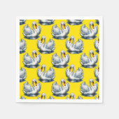 Schwan-Vögel Muster Design auf Gelb Serviette (Vorderseite)