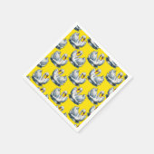 Schwan-Vögel Muster Design auf Gelb Serviette (Ecke)