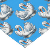 Schwan-Vögel Musterdesign auf Blau Kurzer Tischläufer (Ecke)