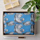 Schwan-Vögel Musterdesign auf Blau Seidenpapier (Geschenk)