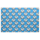 Schwan-Vögel Musterdesign auf Blau  Stoff (Fat Quarter (45,7 x 55,9 cm))