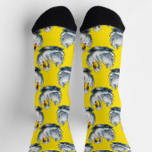 Schwan-Vögel Musterdesign auf Gelb Socken (Oben)