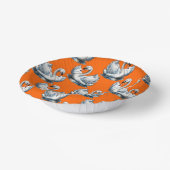 Schwan-Vögel Musterdesign auf Orange Pappteller (Gewinkelt)
