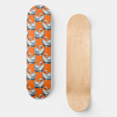 Schwan-Vögel Musterdesign auf Orange Skateboard (Vorderseite)