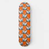 Schwan-Vögel Musterdesign auf Orange Skateboard (Vorderseite)