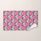 Schwan-Vögel Musterdesign auf Rosa Badhandtuch Set (Handtuch)