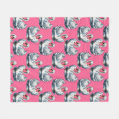 Schwan-Vögel Musterdesign auf Rosa Fleecedecke (Vorderseite (Horizontal))