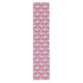 Schwan-Vögel Musterdesign auf Rosa Kurzer Tischläufer (Vorderseite)