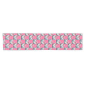 Schwan-Vögel Musterdesign auf Rosa Kurzer Tischläufer (Horizontal)