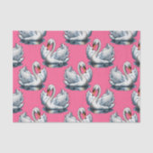 Schwan-Vögel Musterdesign auf Rosa Seidenpapier (Vorderseite)