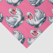 Schwan-Vögel Musterdesign auf Rosa Seidenpapier (Ausschnitt)