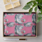 Schwan-Vögel Musterdesign auf Rosa Seidenpapier (Geschenk)