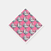 Schwan-Vögel Musterdesign auf Rosa Serviette (Ecke)